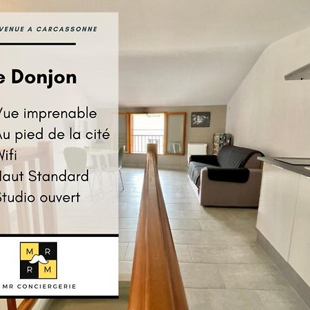 Le Donjon - Vue Cité Pied Cite Médiévale Neuf Carcasona Exterior foto